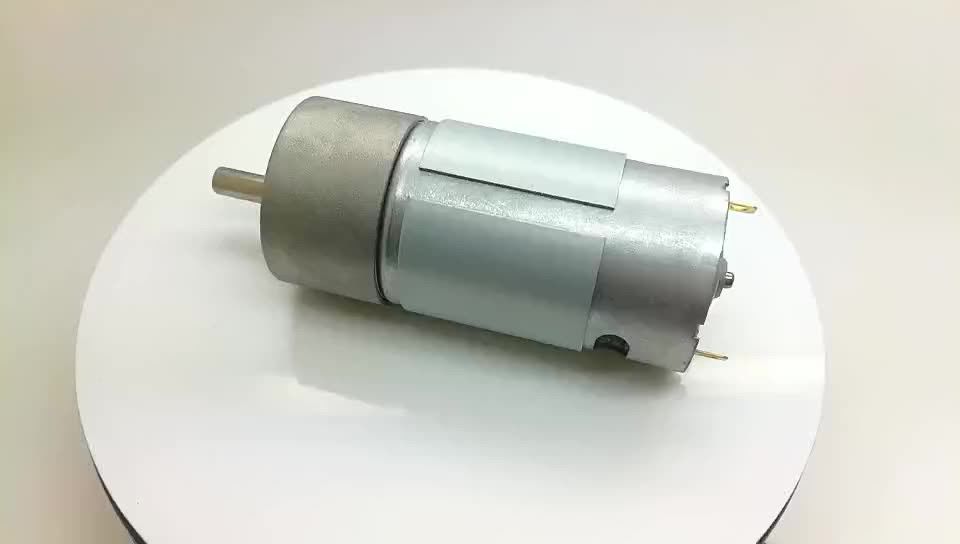 কম শক্তি KGM37-555 কার্বন ব্রাশ ধাতু গিয়ার বক্স হ্রাসকারী 6v 24v 37mm কম শব্দ ডিসি মোটর